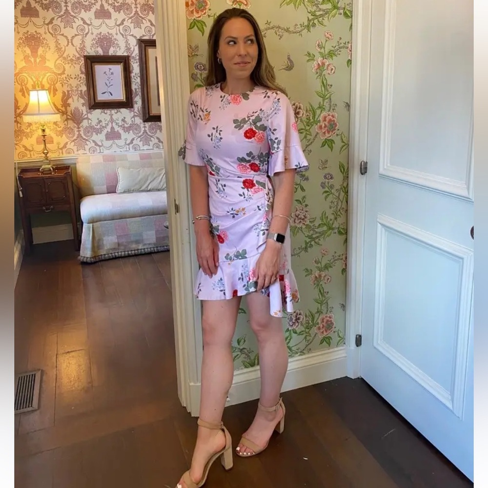 Keepsake The Label Pretty One Floral Ruffle Party Mini Dress Women